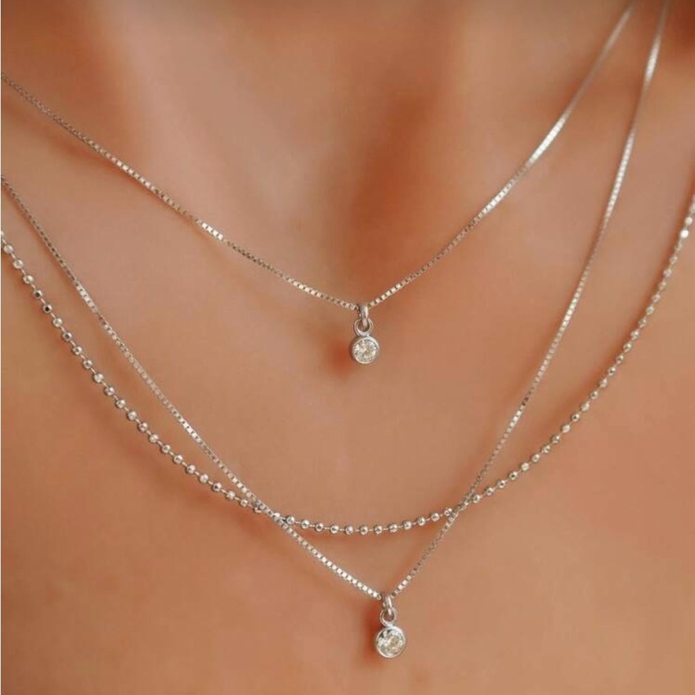 ⚠️Clearance Elegant 3pcs Silver Pendant Necklace Set